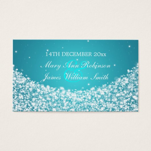 Elegant Wedding Favor Tag Star Sparkle Blue (Vorderseite)