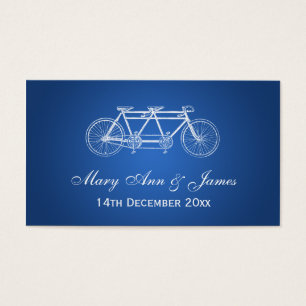 Elegant Wedding Favor Tag Tandem Bike Blue