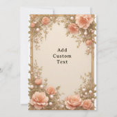 Elegant Wedding Flora Frame With Soft Pink Flowers Einladung (Rückseite)