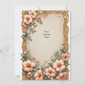 Elegant Wedding Flora Frame With Soft Pink Flowers Einladung (Rückseite)