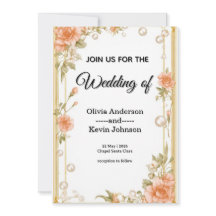 Elegant Wedding Flora Frame With Soft Pink Flowers