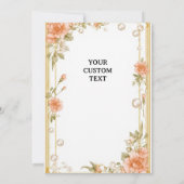 Elegant Wedding Flora Frame With Soft Pink Flowers Einladung (Rückseite)