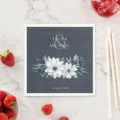 Elegant Wedding Floral Aquamarin Paper Napkin Serviette (Beispiel)