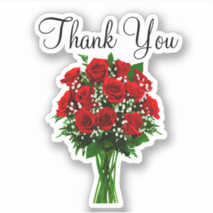 Elegant Wedding Floral Danke Stickers Aufkleber