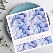 Elegant Wedding Floral Hydrangea Blue & Lavender Serviette