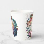 Elegant Wedding Floral Wreath Pappbecher (Rechts)