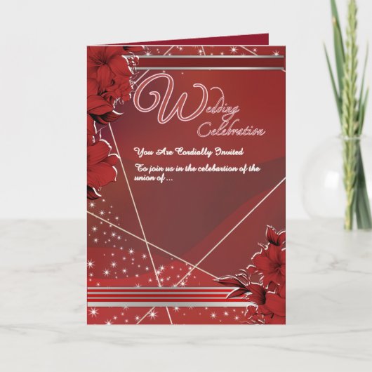 Elegant Wedding Folded Invitation Karte (Vorderseite)