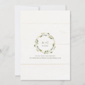 Elegant Wedding Foliage Greenerity Gold White Flor Einladung (Rückseite)