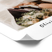 Elegant Wedding FOTO Calligraphy Tischnummer Poster (Ecke)