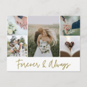 Elegant Wedding Foto Collage Danke Budget Postkarte (Vorderseite)