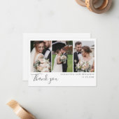 Elegant Wedding Foto Collage Vielen Dank Mitteilungskarte (Vorderseite/Rückseite Beispiel)