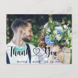 Elegant Wedding Foto Danke Postkarte