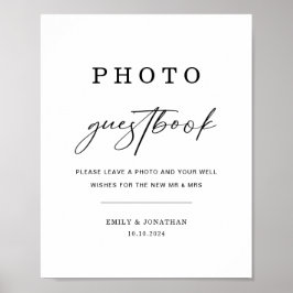 Elegant Wedding Foto Gästebuchsignatur Poster
