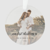 Elegant Wedding Foto Newlyweds Ornament (Vorderseite)