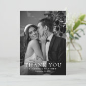 Elegant Wedding Foto Vielen Dank Dankeskarte (Stehend Vorderseite)