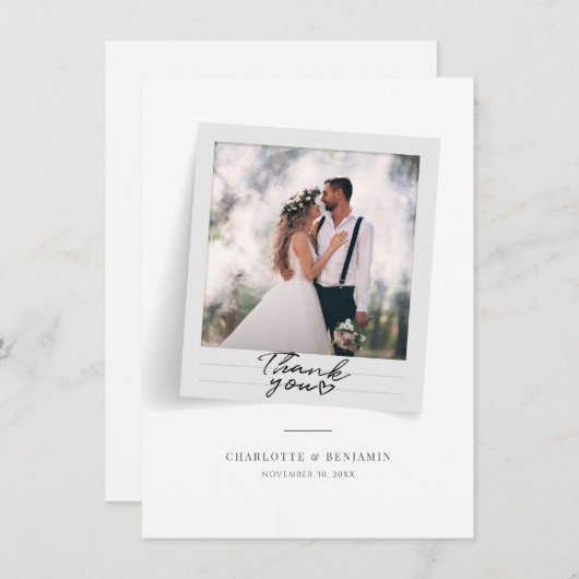 Elegant Wedding Foto Vielen Dank Mitteilungskarte (Vorne/Hinten)