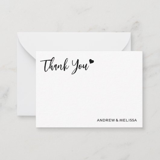 Elegant Wedding Foto Vielen Dank Newlyweds Couple Mitteilungskarte (Vorderseite)