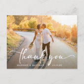 Elegant Wedding Foto Vielen Dank Postkarte (Vorderseite)