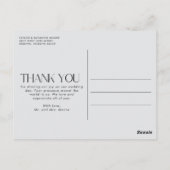 Elegant Wedding Foto Vielen Dank Postkarte (Rückseite)