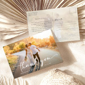 Elegant Wedding Foto Vielen Dank Postkarte