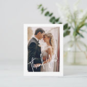 Elegant Wedding Foto Vielen Dank Postkarte (Stehend Vorderseite)