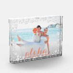 Elegant WEDDING Fotoblock<br><div class="desc">Dieser charmante Foto-Block enthält das Wort ALOHA in einem wunderschönen Schriftsatz JEDER FARBE, gerahmt mit einem weißen Hibiskus, der entfernt werden kann. Für Familiengeschenke oder für sich selbst. Ändern Sie das Wort ALOHA in irgendetwas oder entfernen Sie es.</div>