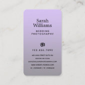 Elegant Wedding Fotograf Vertikal Visitenkarte (Rückseite)
