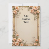 Elegant Wedding Frame With Soft Pink Flowers Einladung (Rückseite)