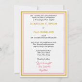 Elegant Wedding Geometric Pink Gold  Einladung (Vorderseite)