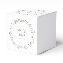 Elegant Wedding Gevor Boxes Gray Floral Wreath
