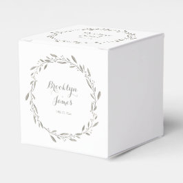 Elegant Wedding Gevor Boxes Gray Floral Wreath Geschenkschachtel