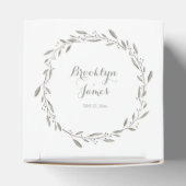 Elegant Wedding Gevor Boxes Gray Floral Wreath Geschenkschachtel (Oben)
