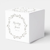 Elegant Wedding Gevor Boxes Gray Floral Wreath Geschenkschachtel (Rückseite)