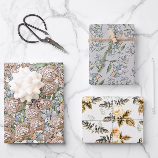 Elegant Wedding Gift Wrap Geschenkpapier Set (Vorderseite)