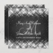 Elegant Wedding Glamour Sparks Black Einladung (Vorne/Hinten)
