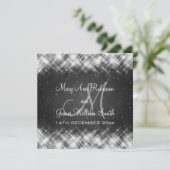 Elegant Wedding Glamour Sparks Black Einladung (Stehend Vorderseite)