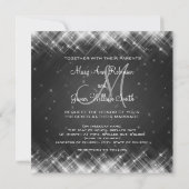 Elegant Wedding Glamour Sparks Black Einladung (Rückseite)