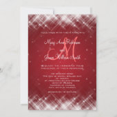 Elegant Wedding Glamour Sparks Red Einladung (Rückseite)