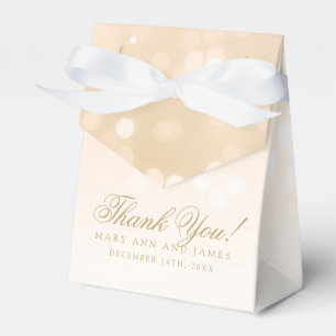 Elegant Wedding Gold Bokeh Sparkle Lights Geschenkschachtel