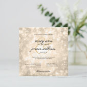 Elegant Wedding Gold Champagne Bokeh Einladung (Stehend Vorderseite)