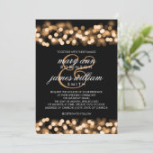 Elegant Wedding Gold Hollywood Glam Einladung (Stehend Vorderseite)
