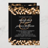 Elegant Wedding Gold Hollywood Glam Einladung (Vorne/Hinten)
