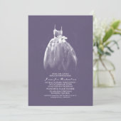 Elegant Wedding Gown Bridal Dusche Einladungen (Stehend Vorderseite)