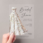 Elegant Wedding Gown Bridal Shower Invitation Acryleinladungen (Insitu (Handheld))