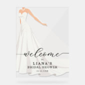 Elegant Wedding Gown Bridal Shower Welcome Acrylschild (Vorderseite)