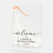 Elegant Wedding Gown Bridal Shower Welcome Acrylschild (Winkel)