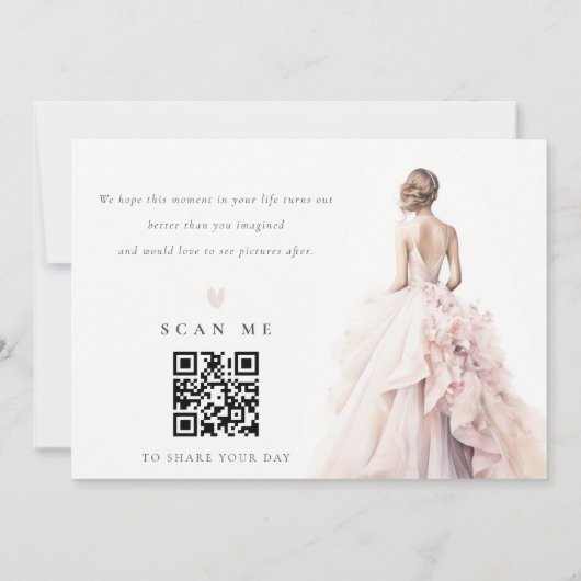 Elegant Wedding Gown Business Thanks QR Code Einladung (Rückseite)