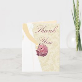 Elegant Wedding Gown Dankeschön Card Dankeskarte