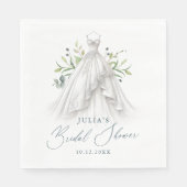 Elegant Wedding Gown Greenery Serviette (Vorderseite)