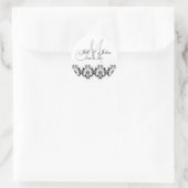 Elegant Wedding Gray Monogram Save the Date Runder Aufkleber (Tasche)